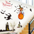 Myway 60 * 90 cm Stock Nuevo estilo ecológico extraíble PVC bruja de Halloween hembra fantasma murciélago sala de estar decorativos pegatinas de pared